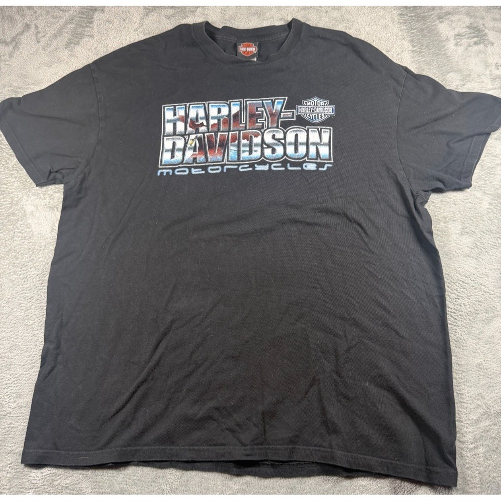 Harley Davidson Houston TX T Shirt Mens 2XL Stubbs Dealer Black Biker Motorcycle